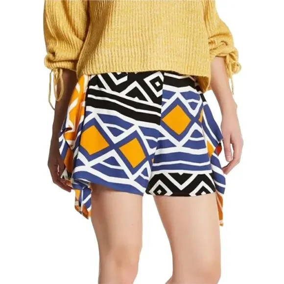 NWT! Ella Moss Sarong Printed Luanda Front Tie Shorts Skort - Size Large - Picture 2 of 10